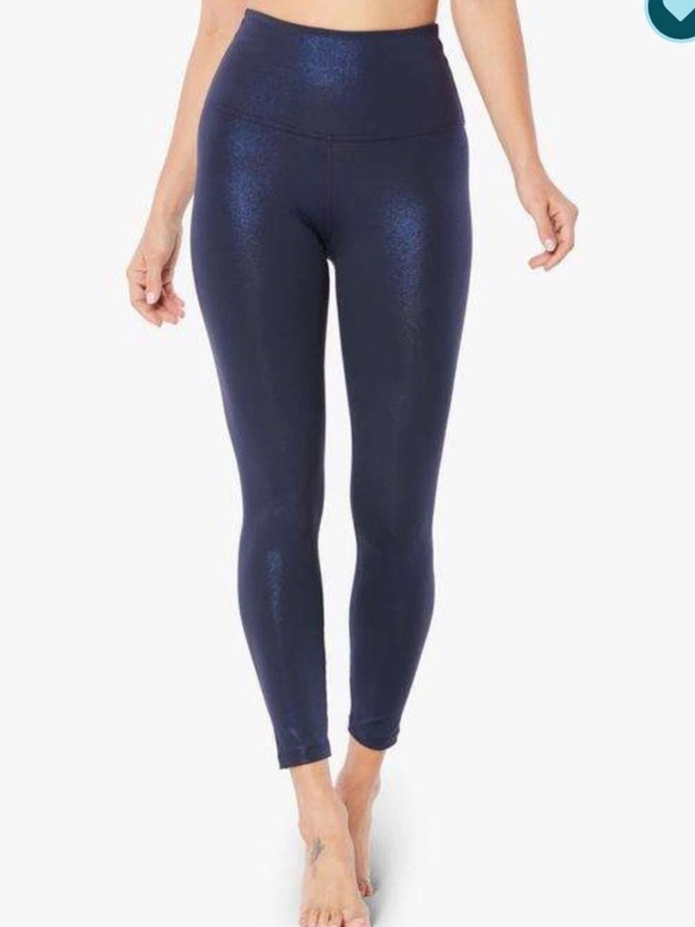 BEYOND YOGA “Twinkle”HIGH WAIST Midi Yoga Leggings Nocturnal Navy‎ Size XL